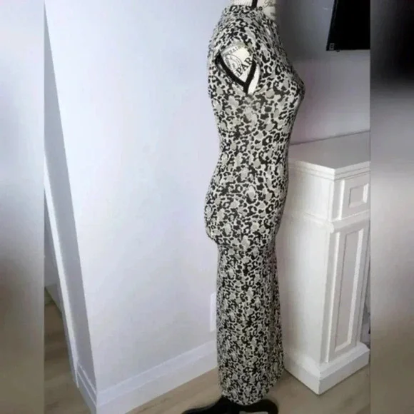 Zara Black and Cream Midi Dress - Picture 5 of 8